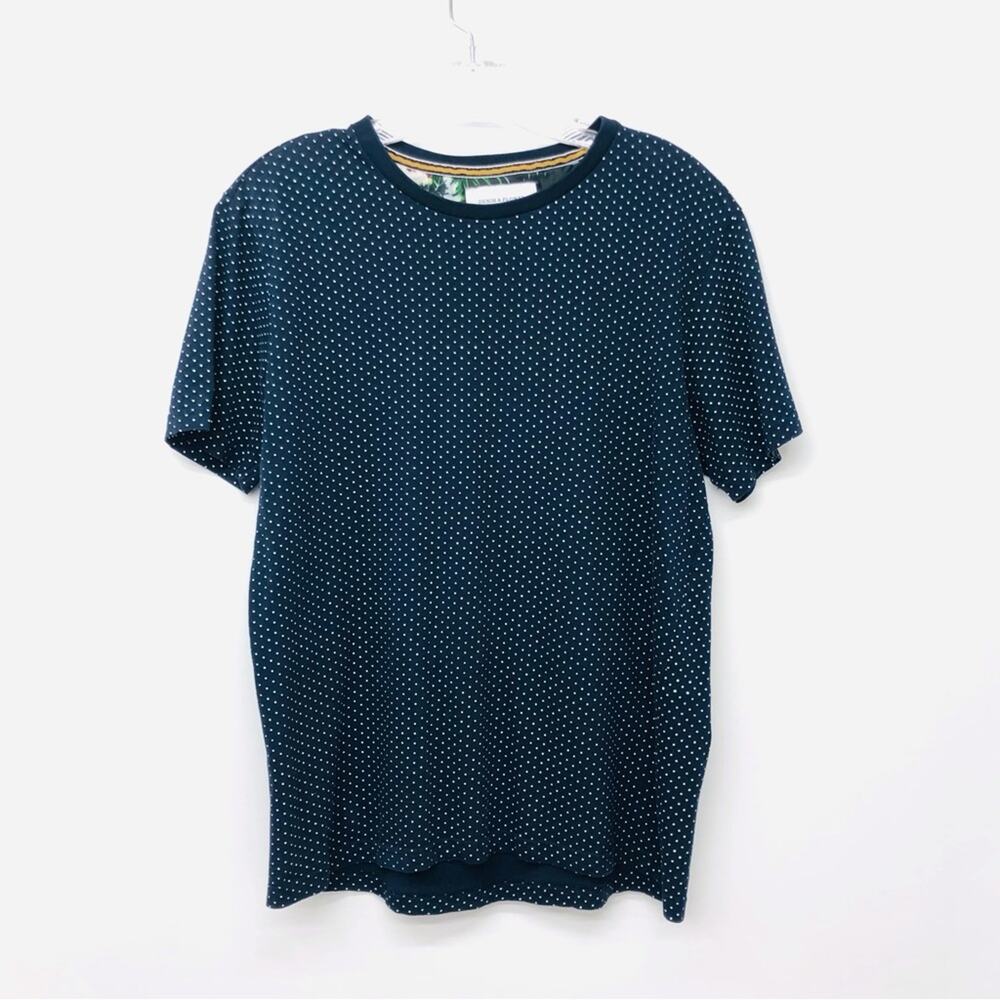 Men’s Denim & Flower Navy White Polka Dot Short Sleeve T Shirt - Picture 16 of 16
